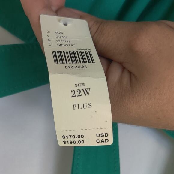 Antropologie Maeve Green Square-Neck Buttondown Dress Sleeveless Fit & Flare 22W - Picture 9 of 11